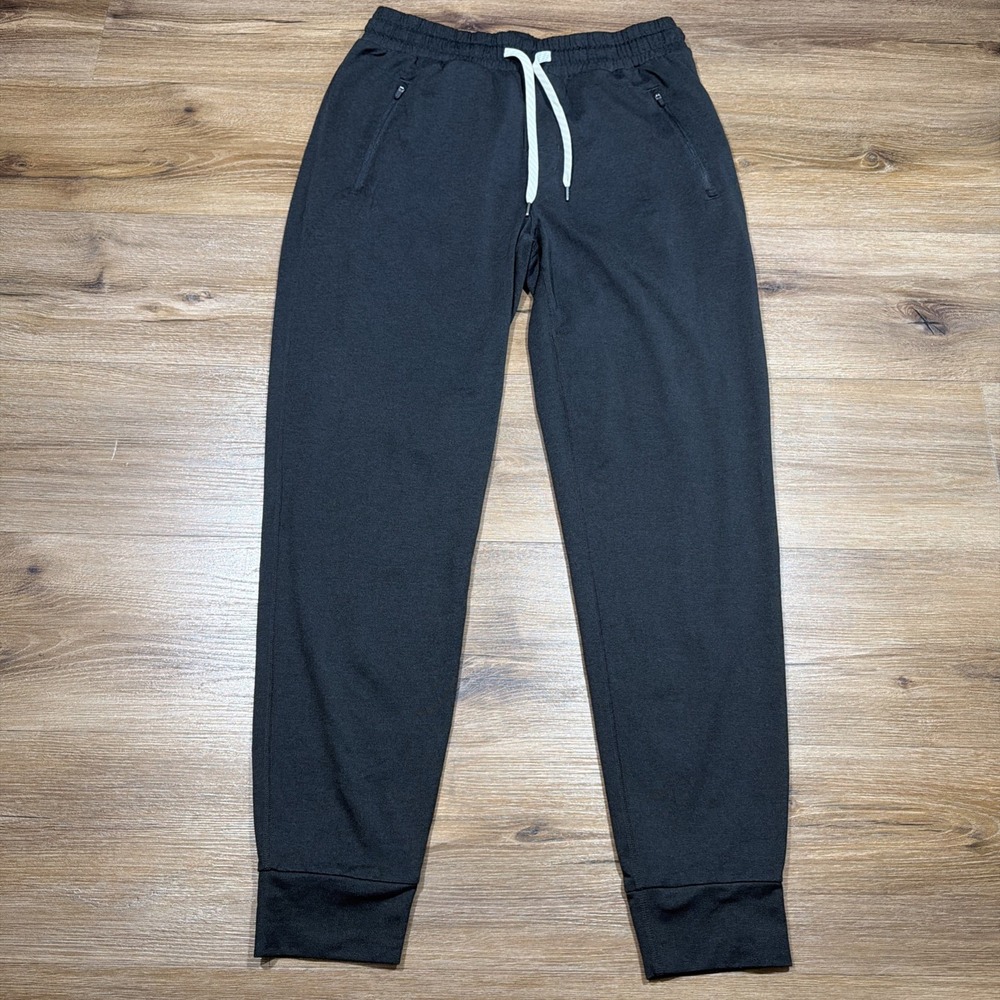 Vuori Ponto Jogger Men's MEDIUM Black Solid Tapered Zip Pocket Stretch 29" V438